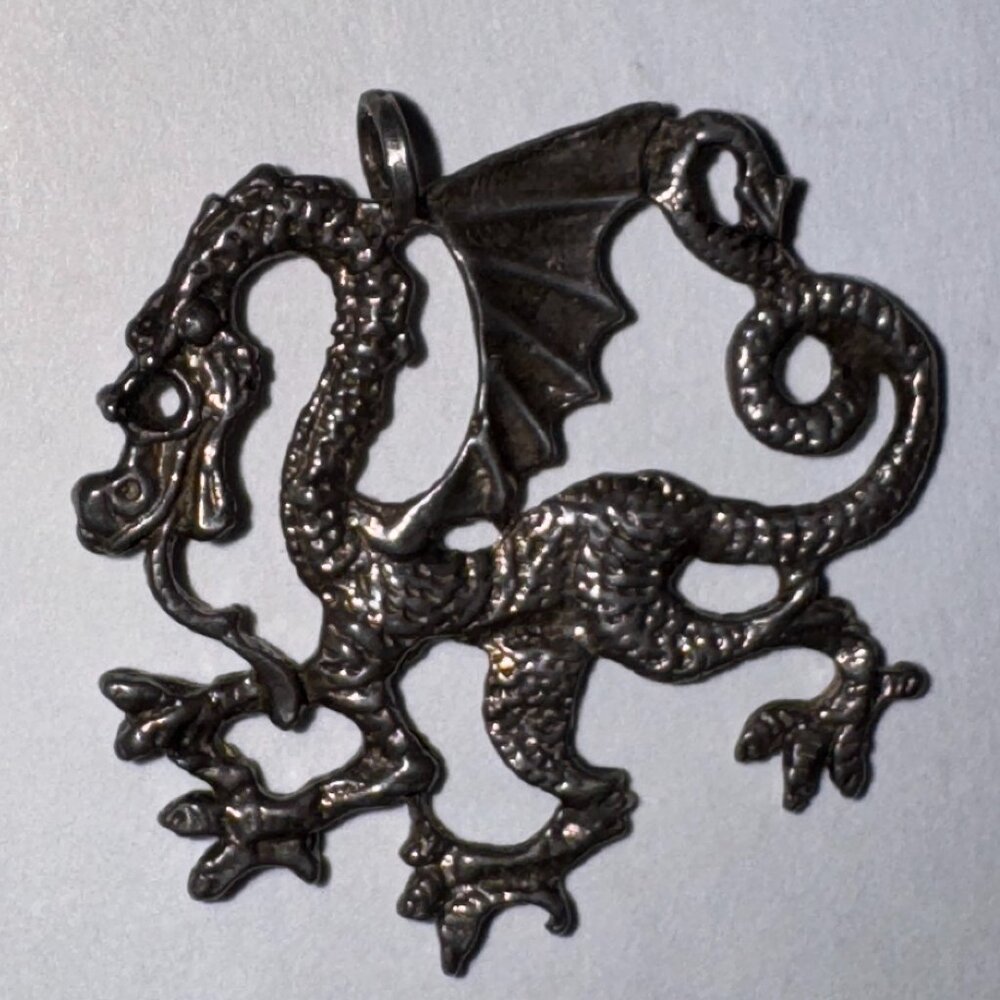 Sterling Silver Asian Dragon Pendant
